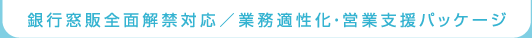 銀行窓販全面解禁対応/業務適正化・営業支援パッケージ